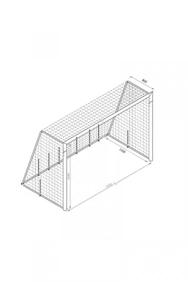 Fudbalski gol 7,32x2,44m Al ovalni profil 120x100 dubina 0,8/1,5m 